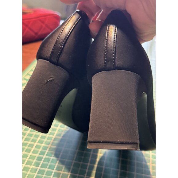 Donald Pliner Womens Ellio Black Fabric Square Toe Heels Size 9.5M - Picture 6 of 7